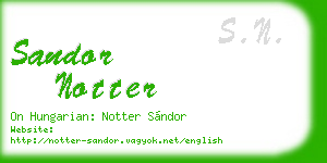 sandor notter business card